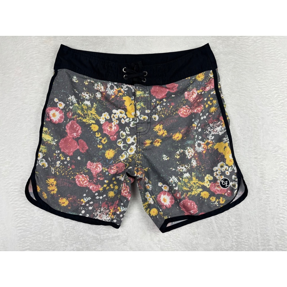 Ezekiel Mens Floral Board Shorts Grey Red Yellow Surf Trunks Size 34